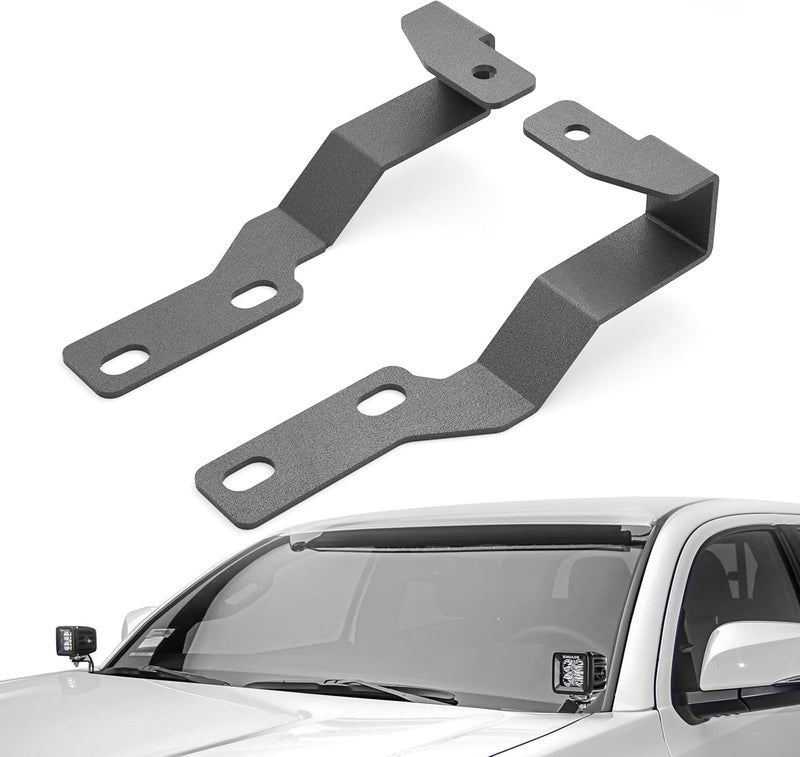 YZONA حاملات أضواء غطاء المحرك Ditch Mounts A-Pillar للإضاءة المساعدة LED Pod للعمل متوافقة مع تويوتا تاكوما 2005 2006 2007 2008 2009 2010 2011 2012 2013 2014 2015 (2PCS، أسود) - Image 1